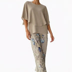 Women's Elegant Two Piece Set with Overlay Top