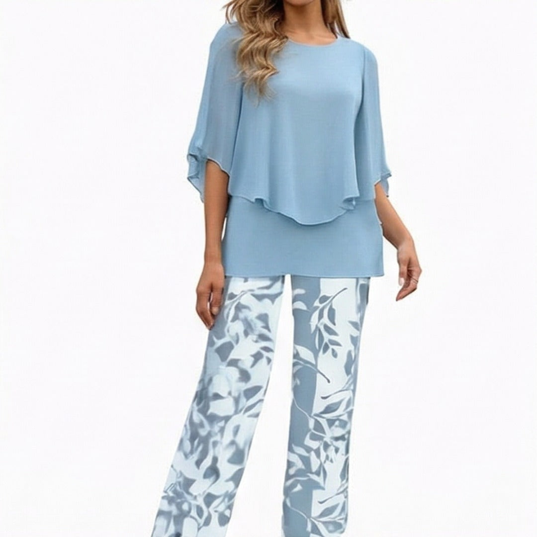 Women's Elegant Two Piece Set with Overlay Top