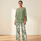 Women's Elegant Two Piece Set with Overlay Top