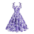 Women's Floral Summer Midi Dress with Tie Straps