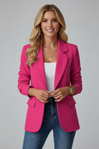 Women's Formal Blazer Jacket with Single Button Front