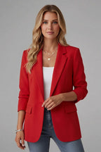 Women's Formal Blazer Jacket with Single Button Front