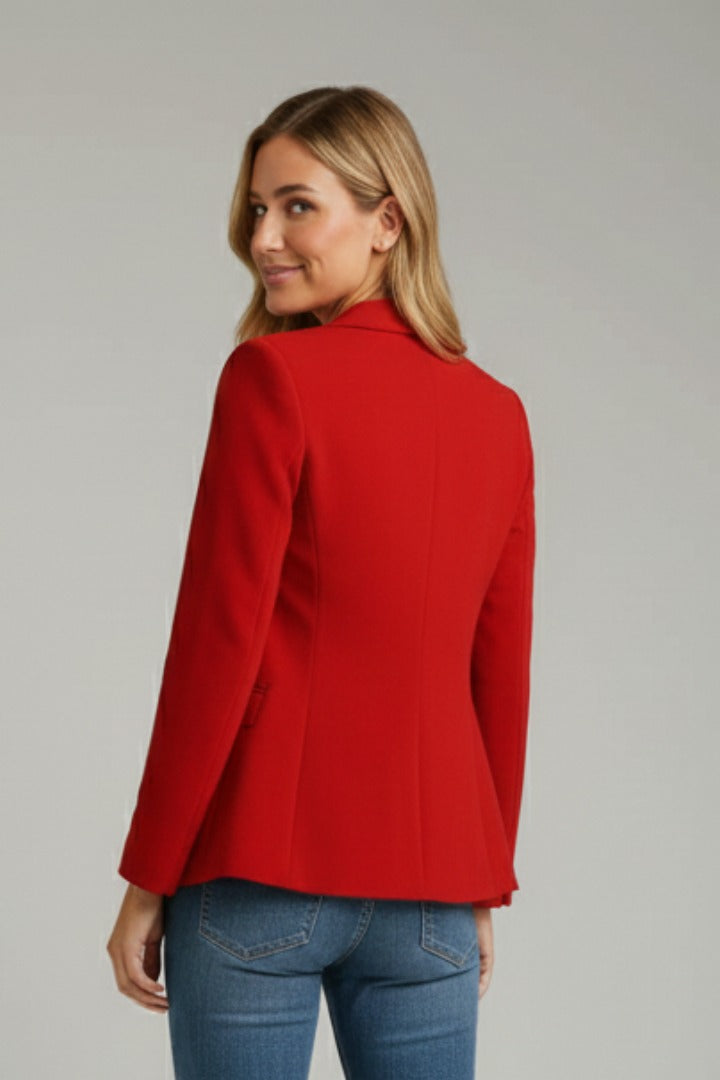 Women's Formal Blazer Jacket with Single Button Front
