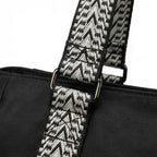 Women's Large Travel Tote Bag with Patterned Shoulder Strap