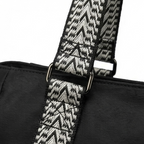 Women's Large Travel Tote Bag with Patterned Shoulder Strap