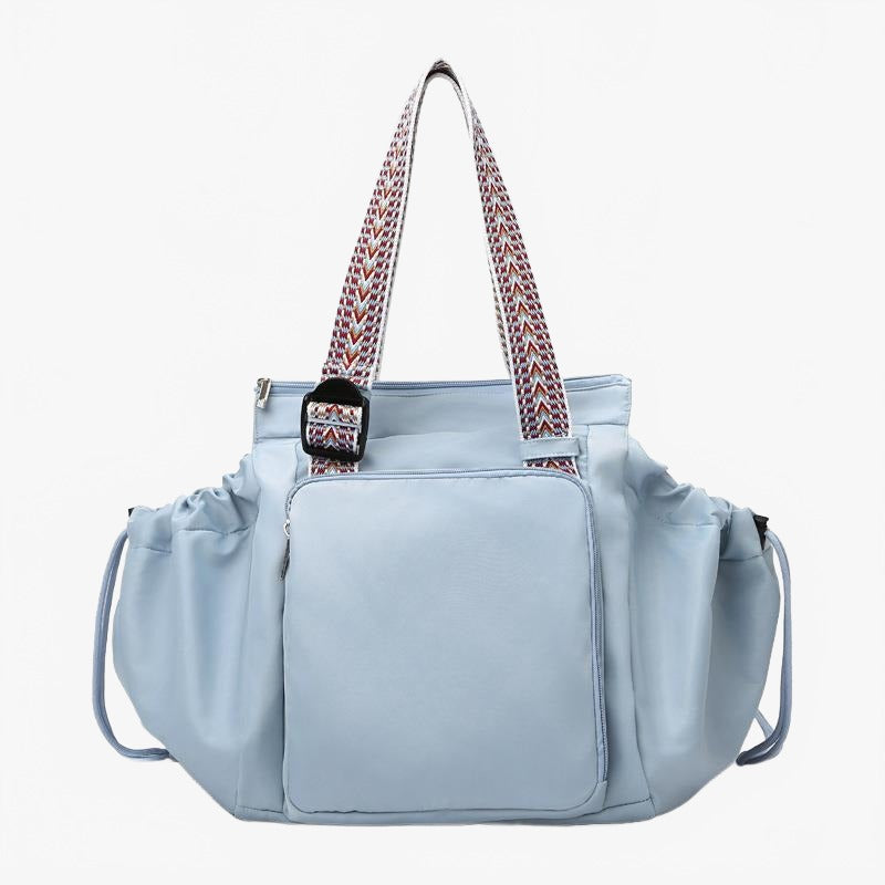Women's Large Travel Tote Bag with Patterned Shoulder Strap