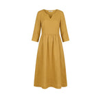 Women's Linen Summer Midi Dress with Pockets