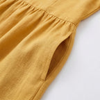 Women's Linen Summer Midi Dress with Pockets