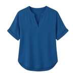 Women's Linen Tunic Blouse with V-Neck