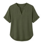 Women's Linen Tunic Blouse with V-Neck