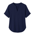 Women's Linen Tunic Blouse with V-Neck