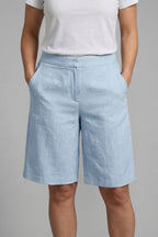 Women's Linen Wide Leg Shorts with High Waist and Pockets