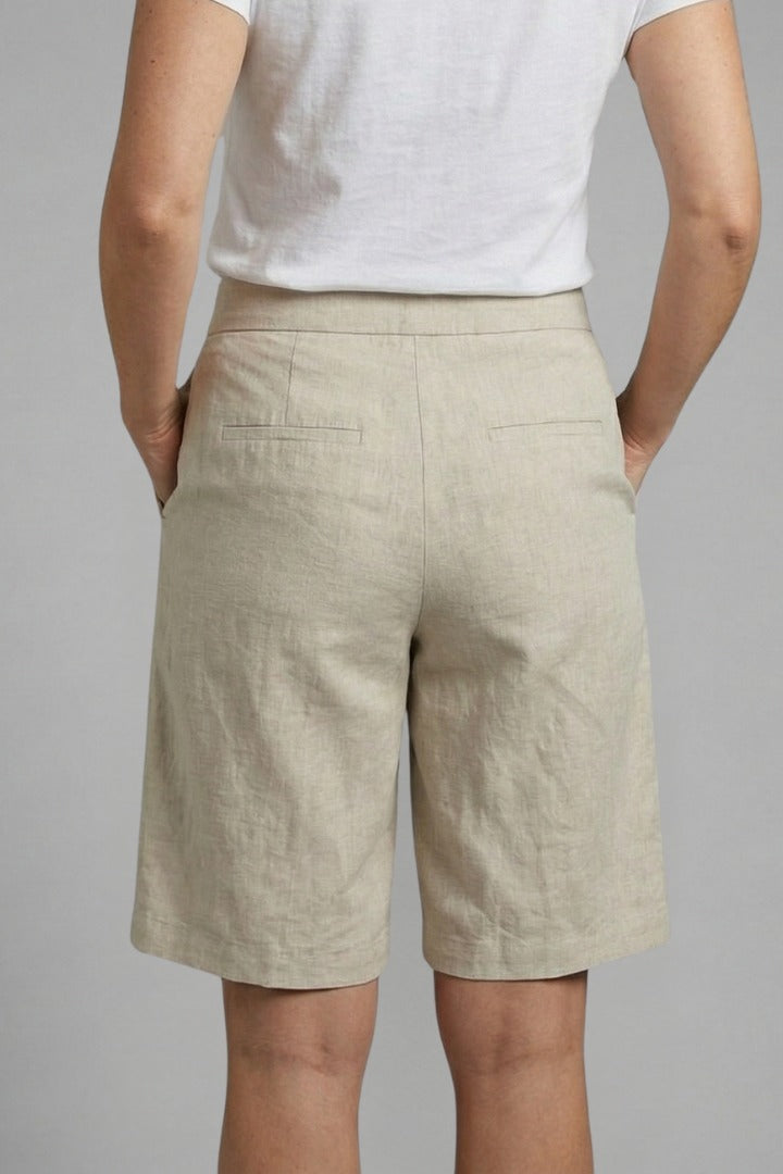 Women's Linen Wide Leg Shorts with High Waist and Pockets