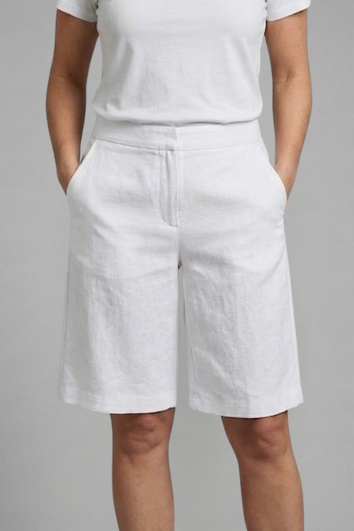 Women's Linen Wide Leg Shorts with High Waist and Pockets