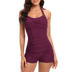 Women's One Piece Swimsuit with Sweetheart Neckline and Ruching
