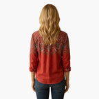 Women's Paisley Boho Shirt with Button Front