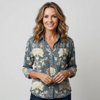 Women's Paisley Boho Shirt with Button Front