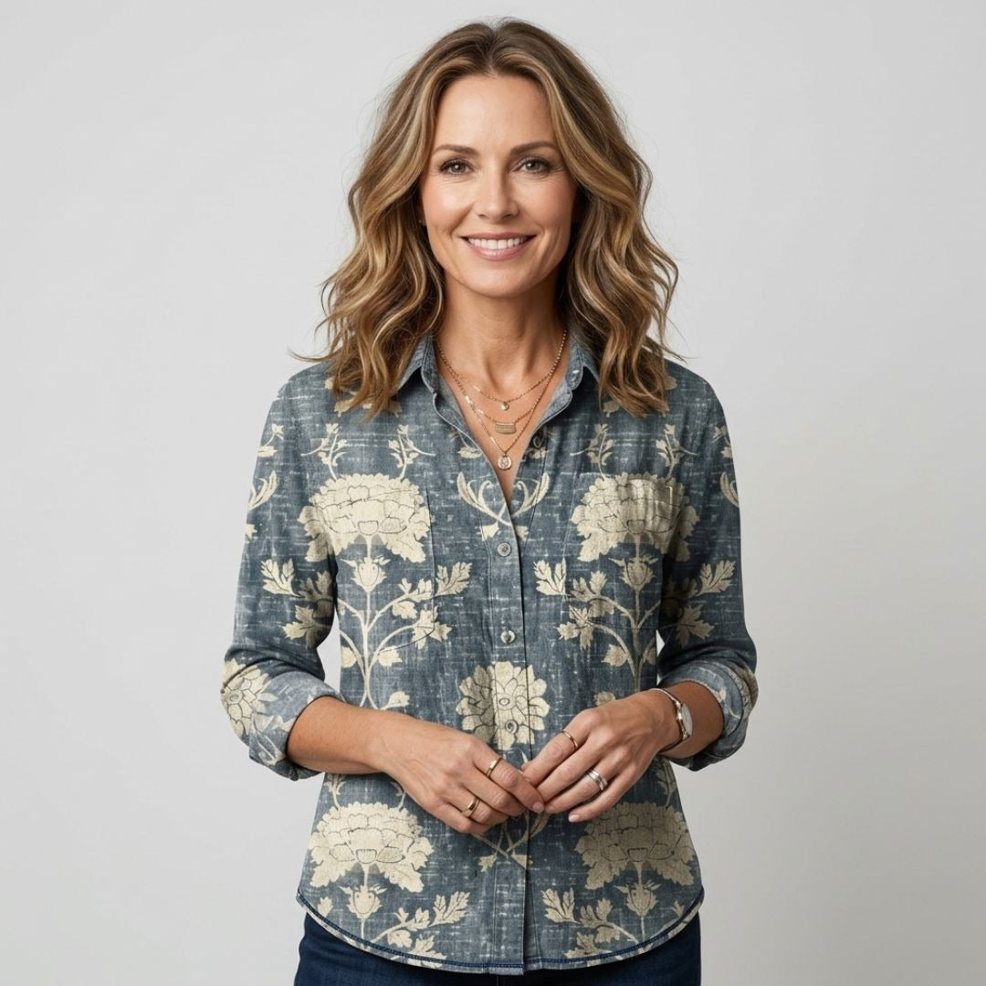 Women's Paisley Boho Shirt with Button Front
