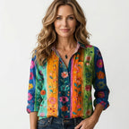 Women's Paisley Boho Shirt with Button Front