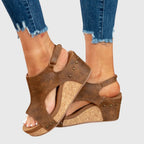Women's Platform Heeled Sandals with Ankle Strap