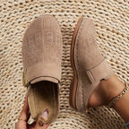 Women's Platform Slip On Shoes with Gold Buckle Detail