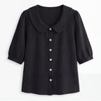 Women's Puff Sleeve Blouse with Peter Pan Collar