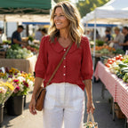 Women's Puff Sleeve Blouse with Peter Pan Collar