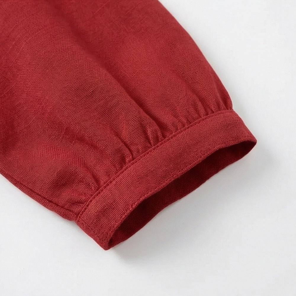 Women's Puff Sleeve Blouse with Peter Pan Collar