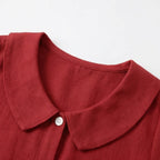 Women's Puff Sleeve Blouse with Peter Pan Collar