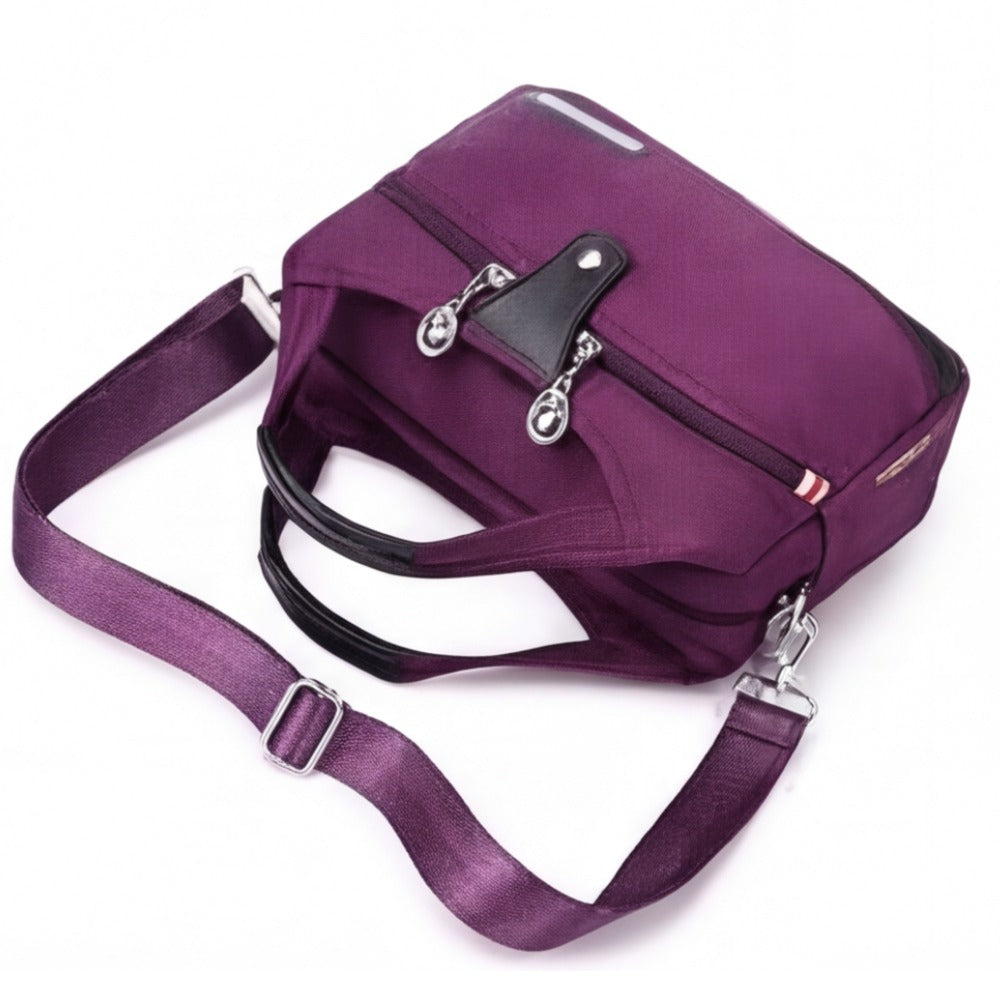 Women's Shoulder Crossbody Handbag with Multi-Compartment Zip