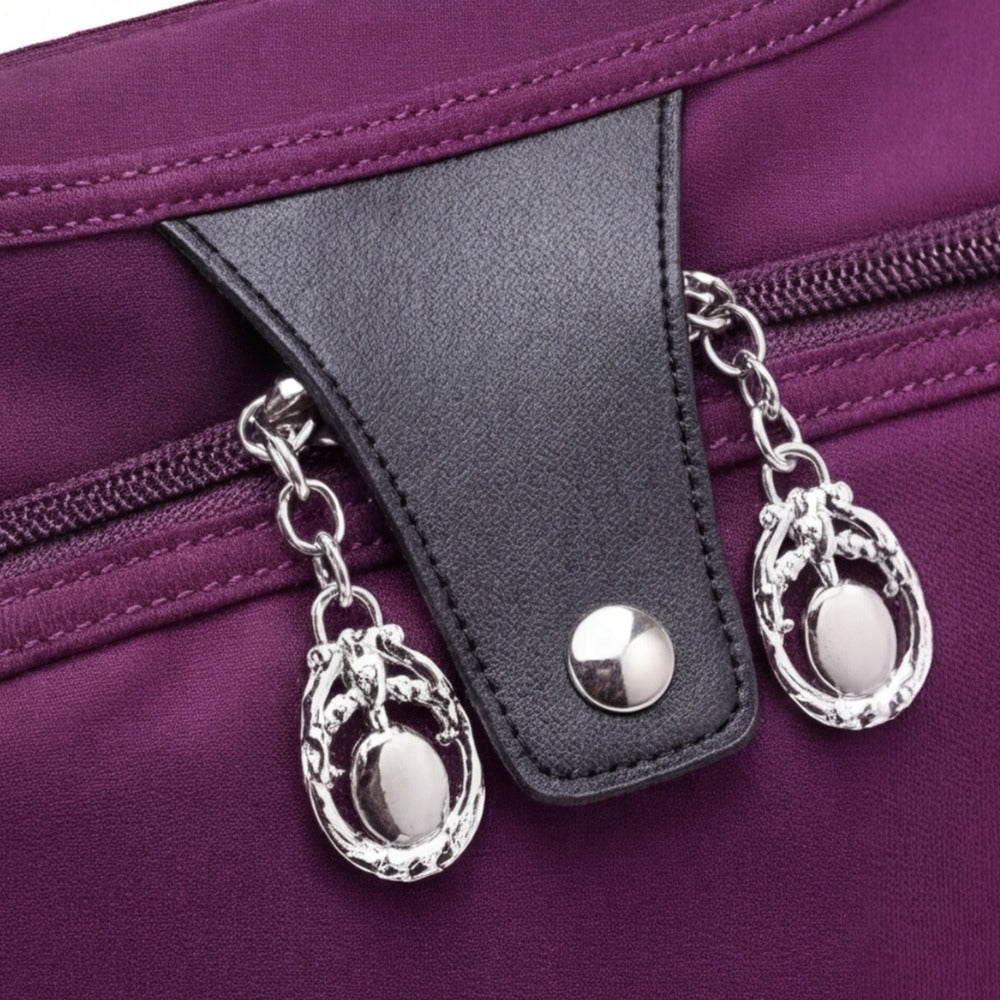 Women's Shoulder Crossbody Handbag with Multi-Compartment Zip