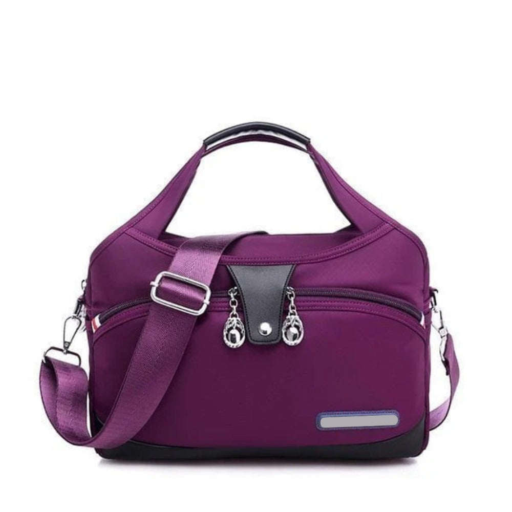 Women's Shoulder Crossbody Handbag with Multi-Compartment Zip