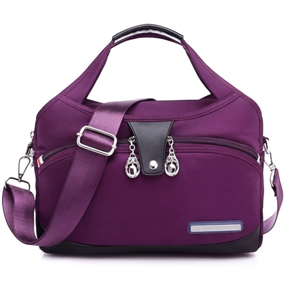 Women's Shoulder Crossbody Handbag with Multi-Compartment Zip