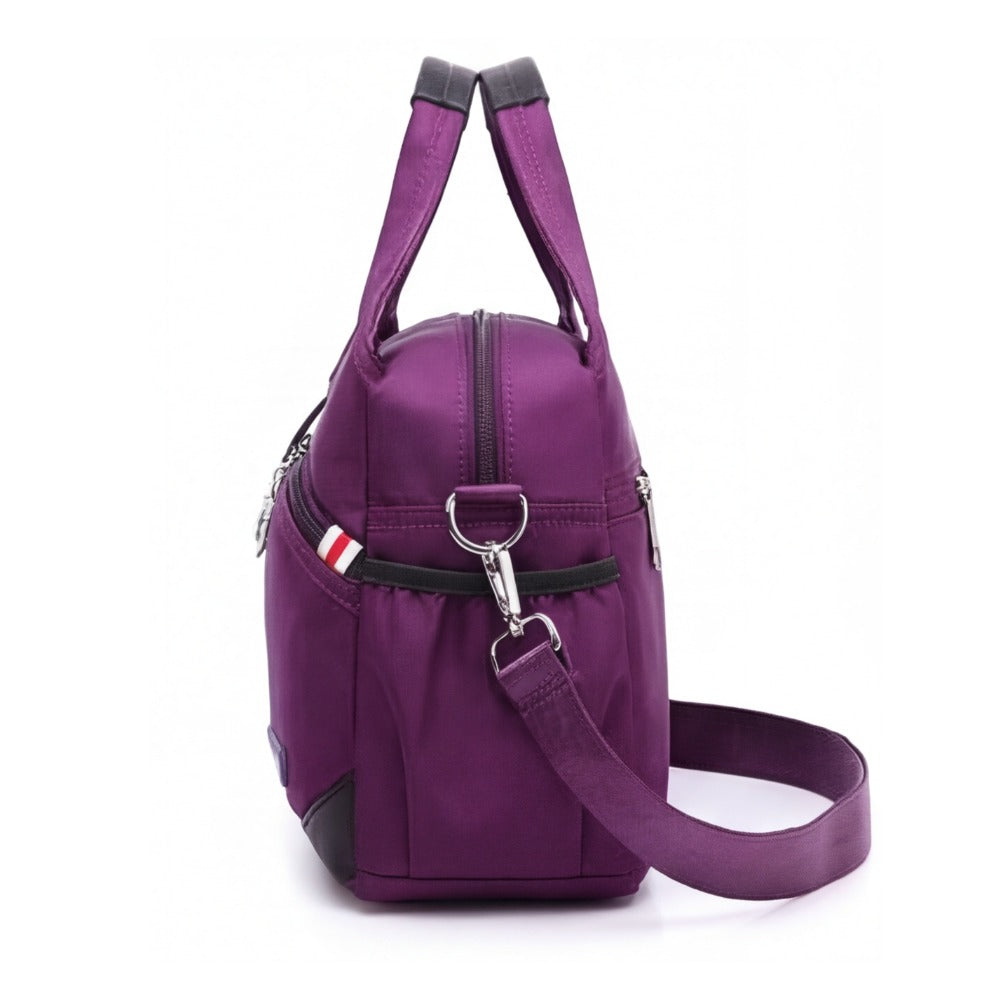 Women's Shoulder Crossbody Handbag with Multi-Compartment Zip