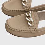 Women's Slip On Loafers with Chain Hardware Detail