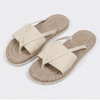 Women's Slip On Platform Sandals with Crossover Strap