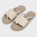 Women's Slip On Platform Sandals with Crossover Strap