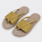 Women's Slip On Platform Sandals with Crossover Strap