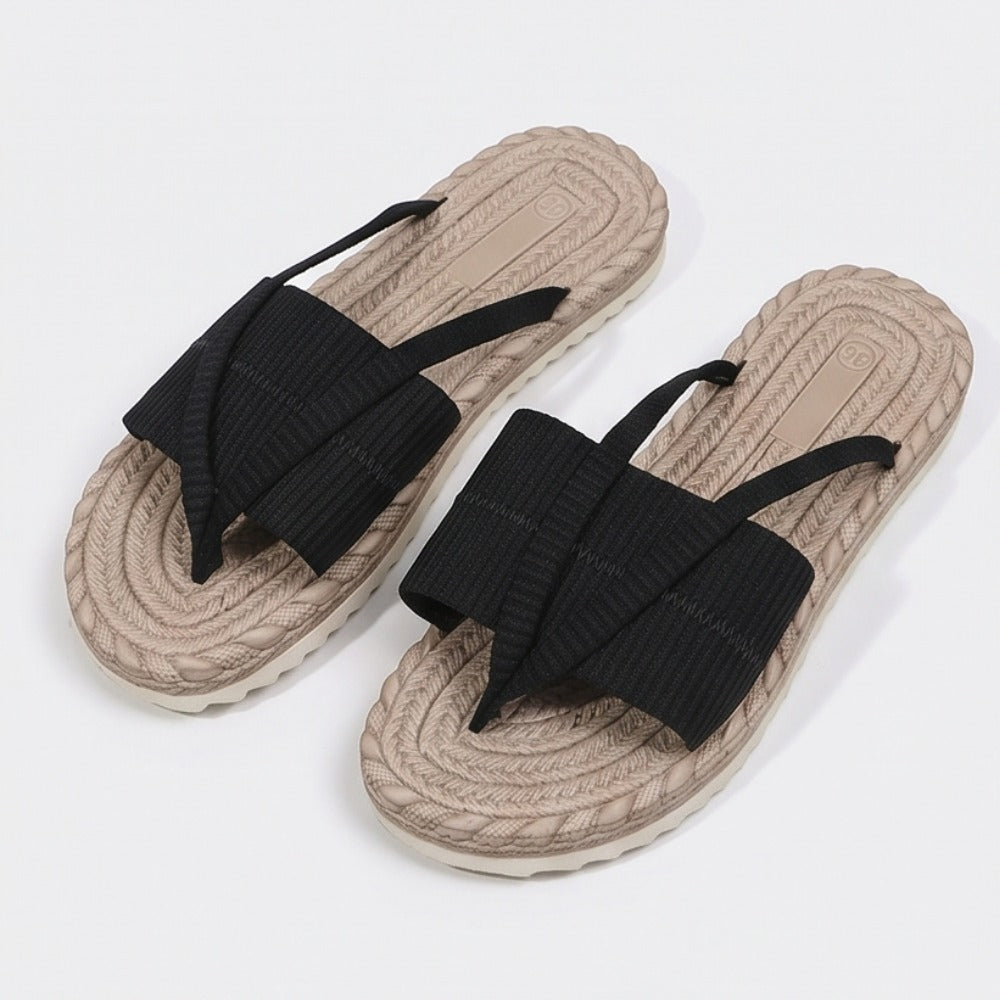 Women's Slip On Platform Sandals with Crossover Strap