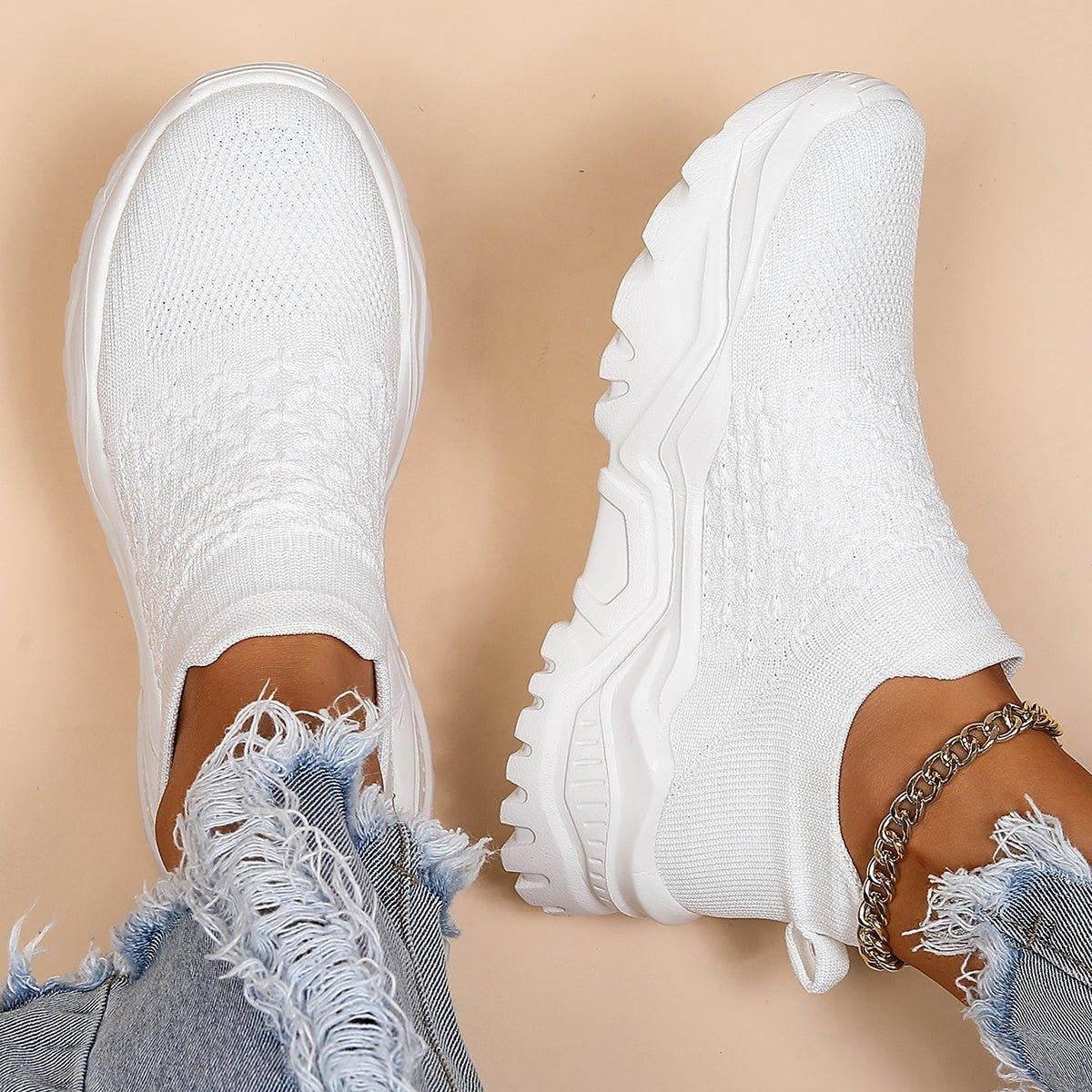 Women's Slip On Platform Sneakers with Sock Fit Ankle