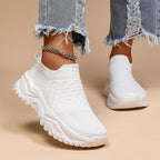 Women's Slip On Platform Sneakers with Sock Fit Ankle