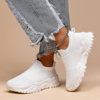 Women's Slip On Platform Sneakers with Sock Fit Ankle