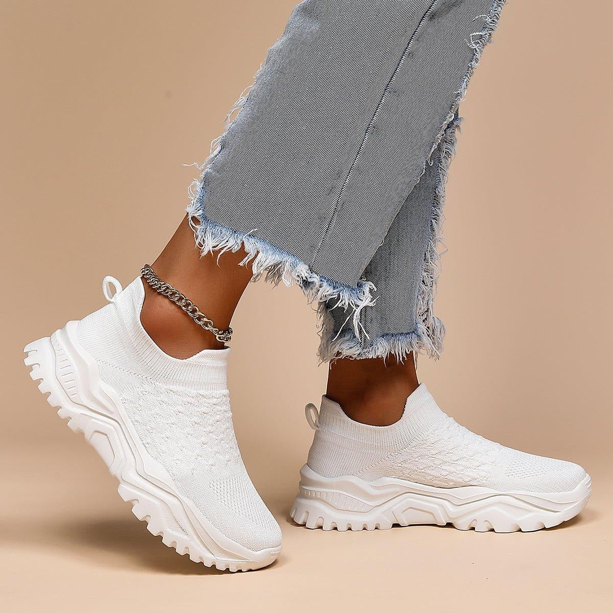 Women's Slip On Platform Sneakers with Sock Fit Ankle