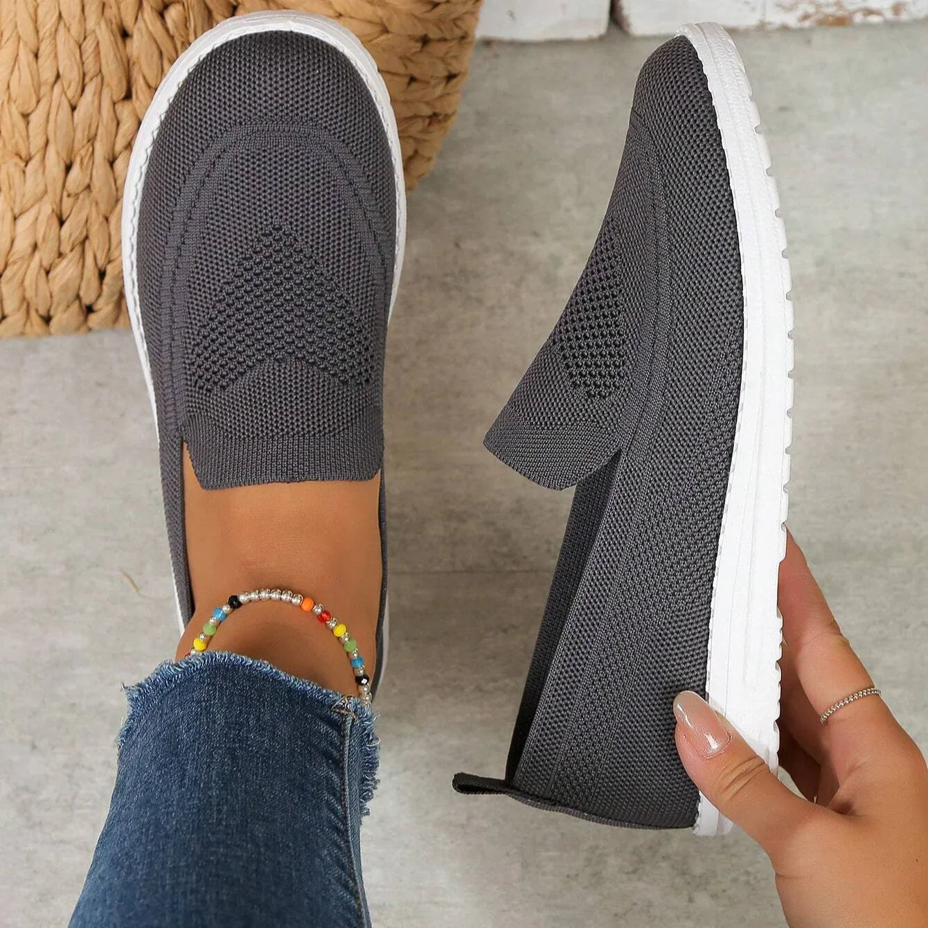 Women's Slip On Walking Shoes with Round Toe