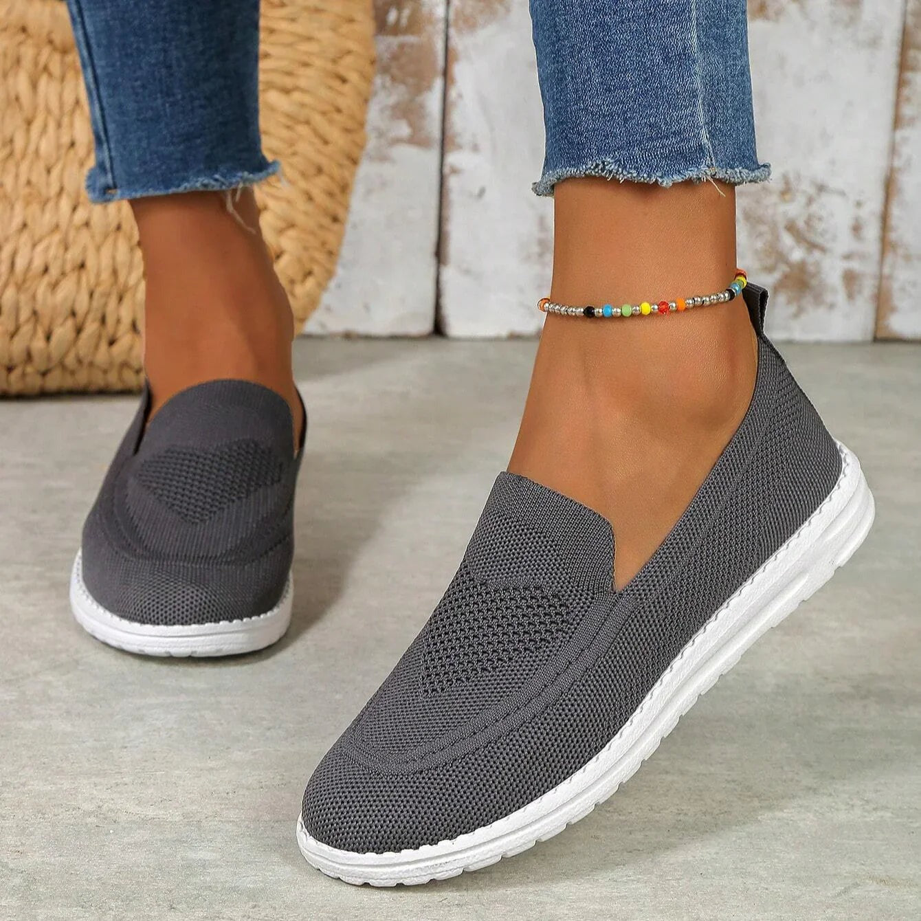 Women's Slip On Walking Shoes with Round Toe