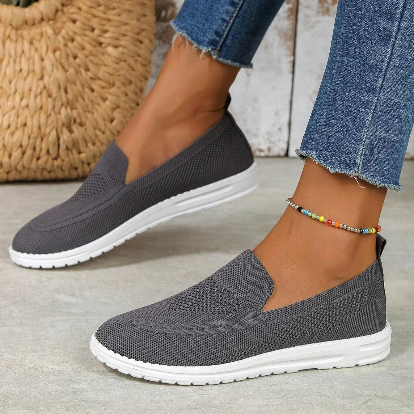 Women's Slip On Walking Shoes with Round Toe