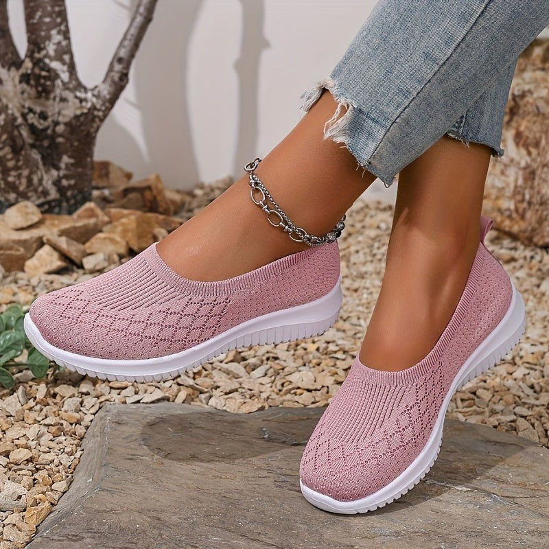 Women's Slip On Walking Sneakers with Textured Upper