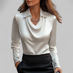 Women's Sparkly Going Out Blouse with Cowl Neck