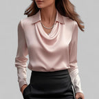 Women's Sparkly Going Out Blouse with Cowl Neck