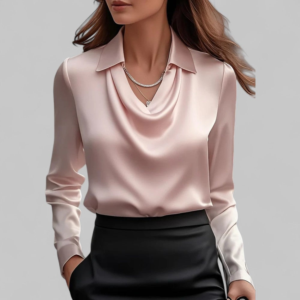 Women's Sparkly Going Out Blouse with Cowl Neck